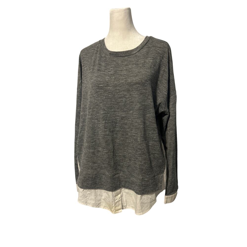 Ann Taylor LOFT Women Gray Long Sleeve Top Size M